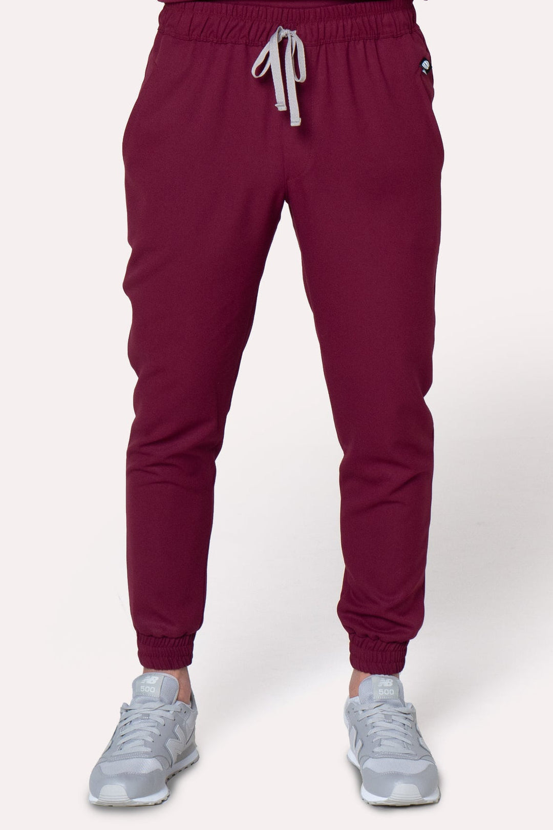 Man wearing Fresh Burgundy Scrub Pants by Work &amp; Chill