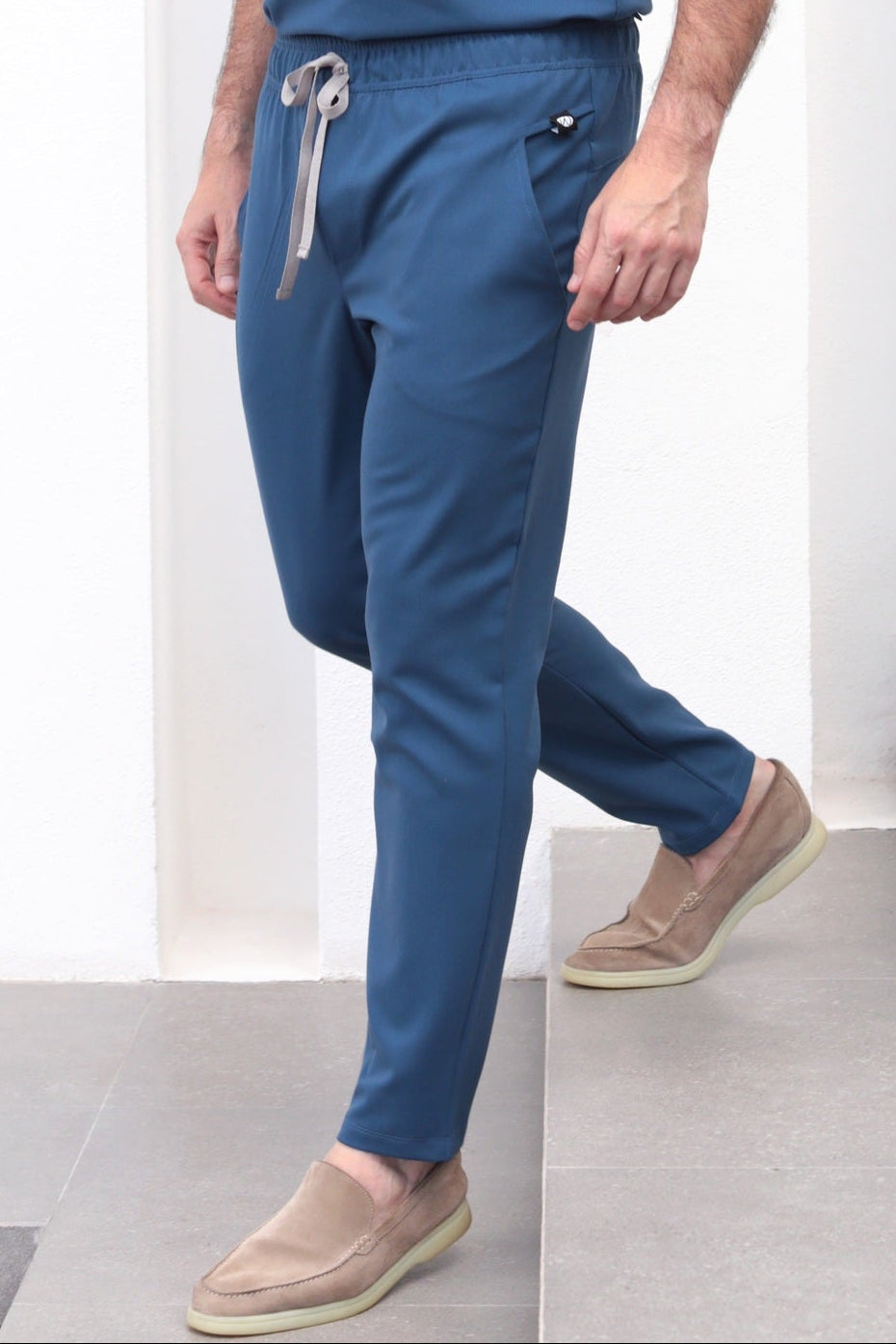 Man wearing Fresh Indigo Scrub Pants by Work &amp; Chill