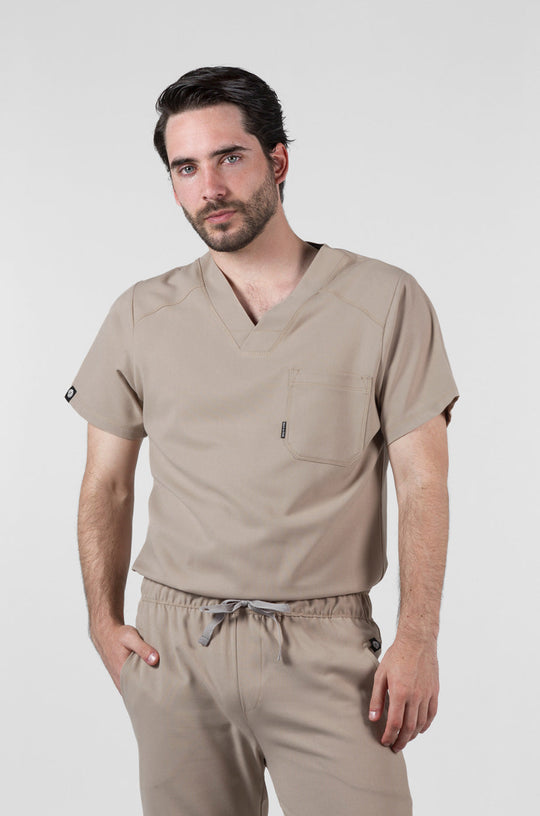 Man wearing Fresh Natural Scrub Top by Work &amp; Chill