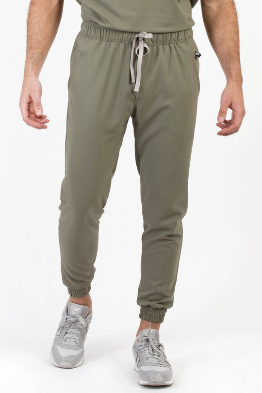 Man wearing Fresh Olive Scrub Pants by Work &amp; Chill